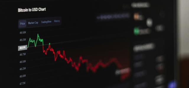 a computer screen displaying a stock market chart by Behnam Norouzi courtesy of Unsplash.